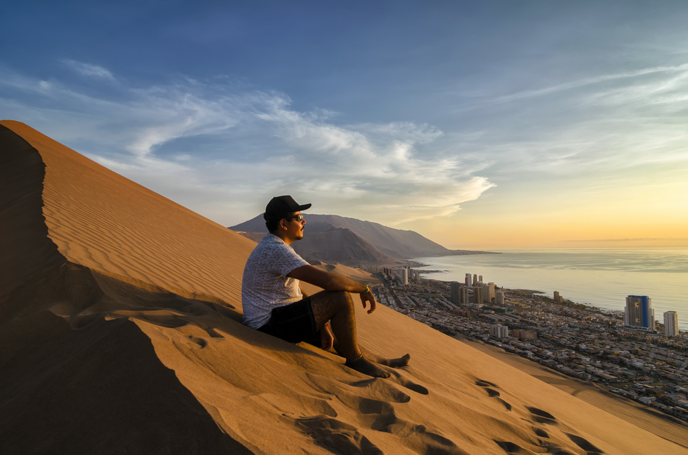 man traveling solo