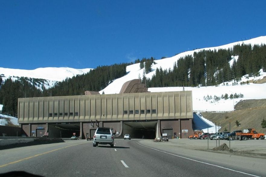 longest tunnels in us traffic cars entering mountainside tunnel