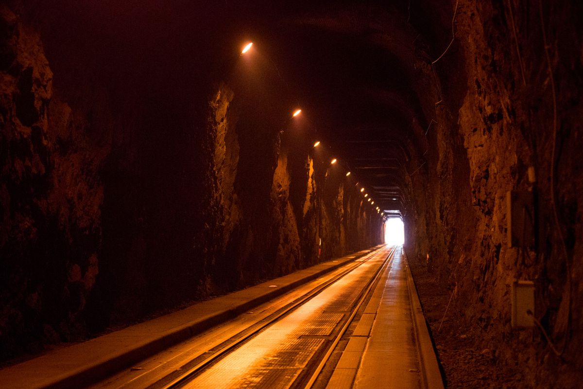 longest tunnels in us dimly lit railway tunnel