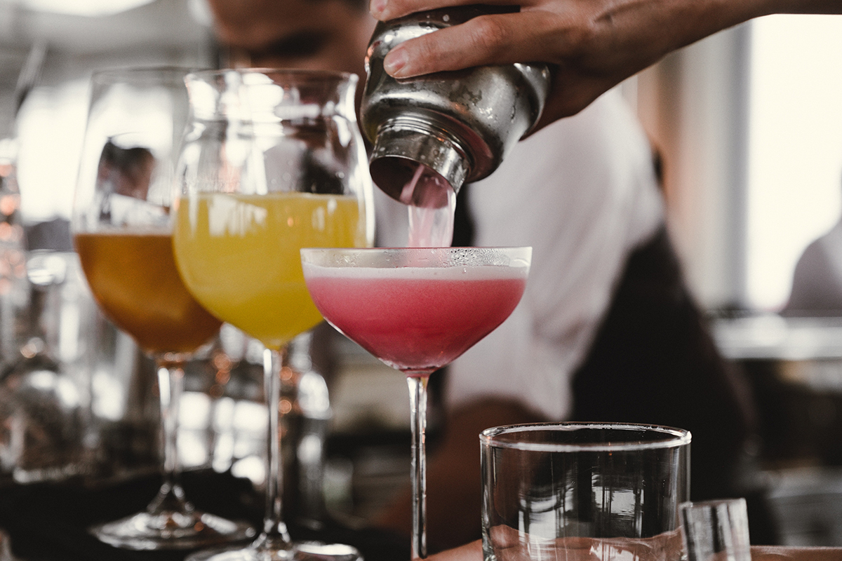 healthy traveling cutting down at drinks at the bar