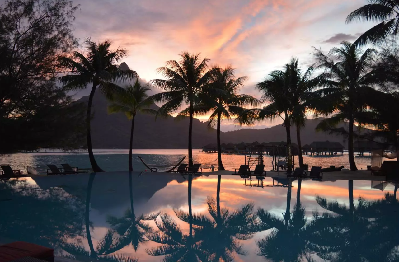 Travel photographs of tropical sunsets