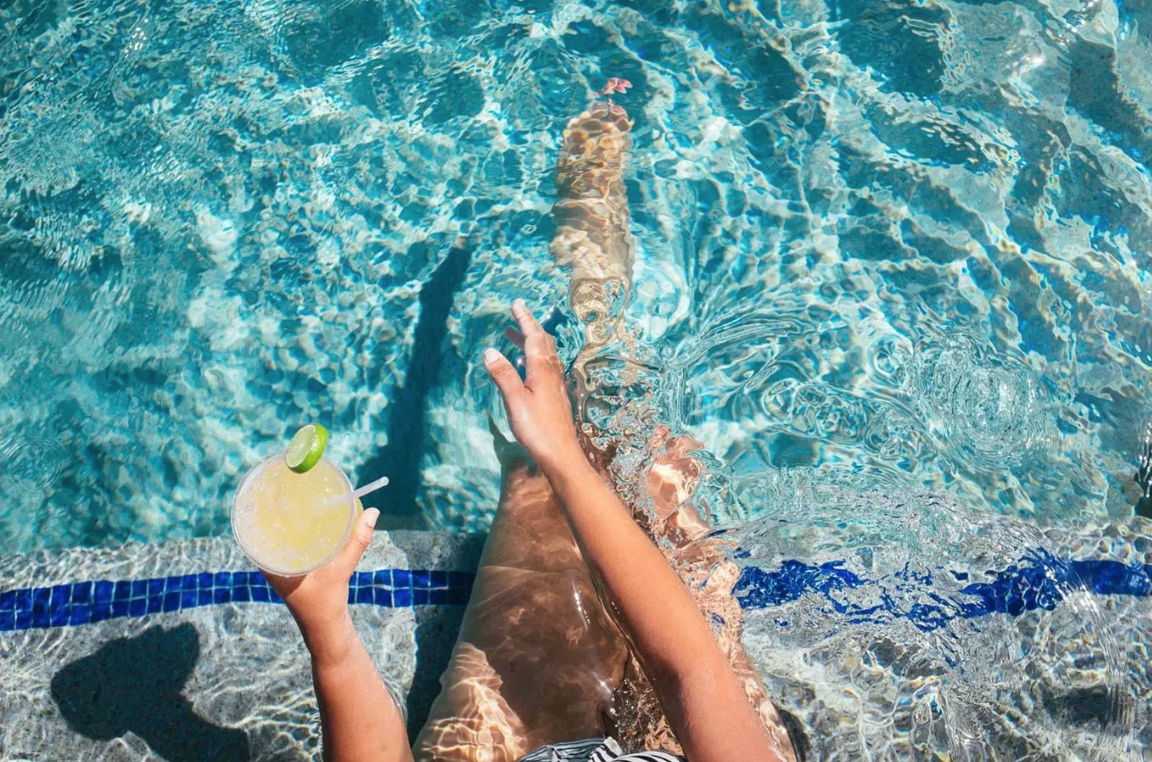 Enjoying a beautiful pool