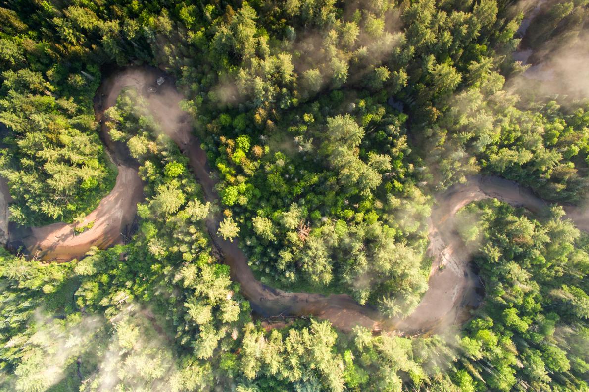 Bird's eye travel photograph