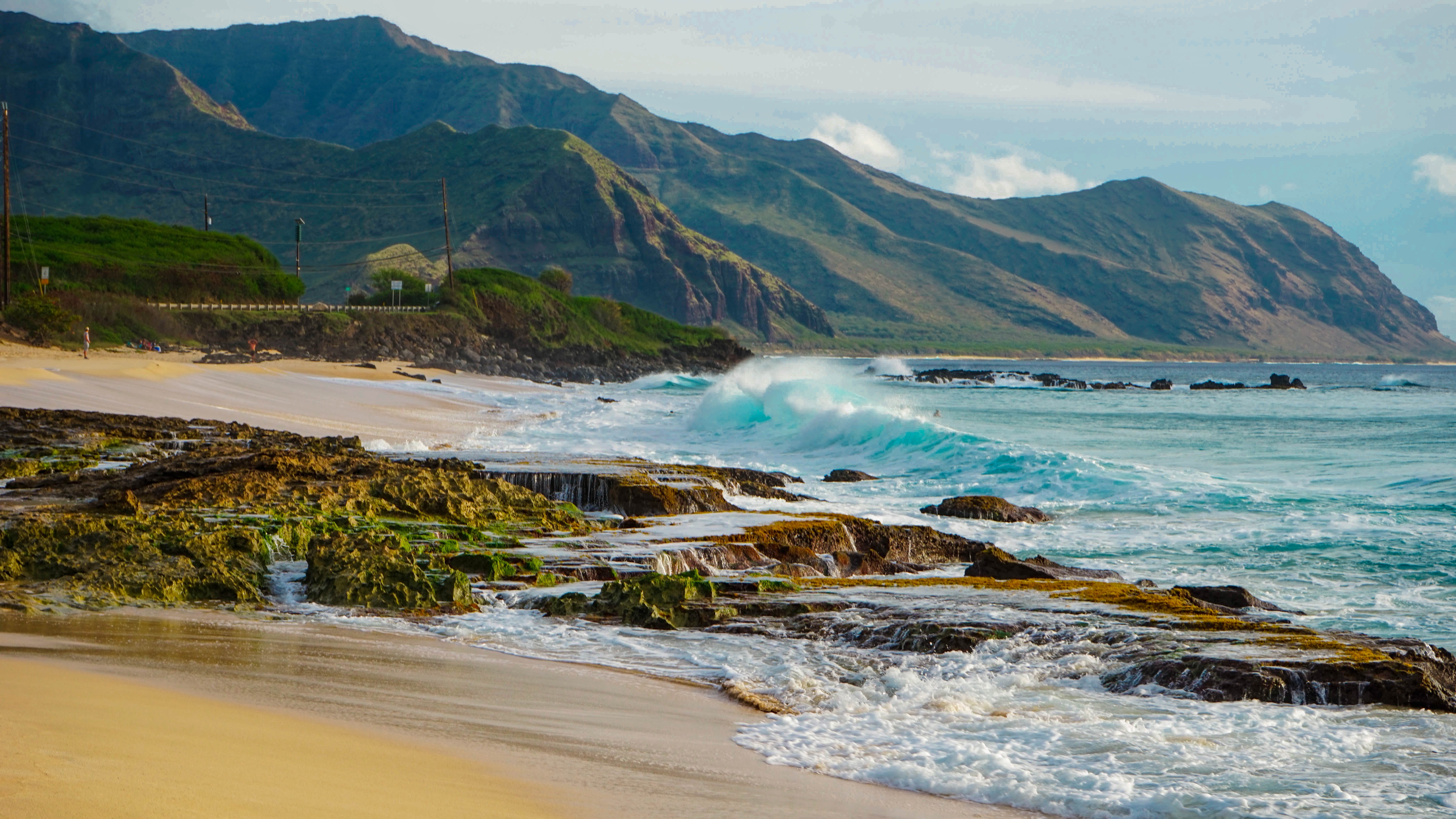 beach camping waves