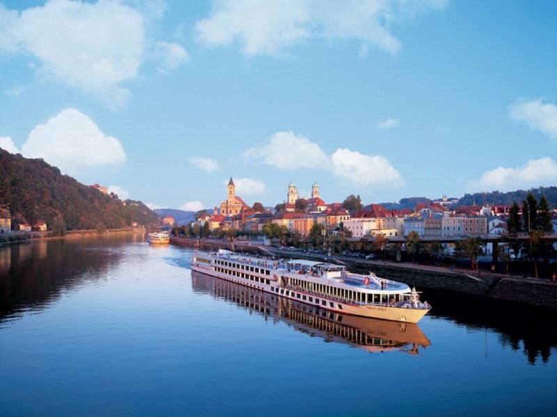 european cruises viking ship on river