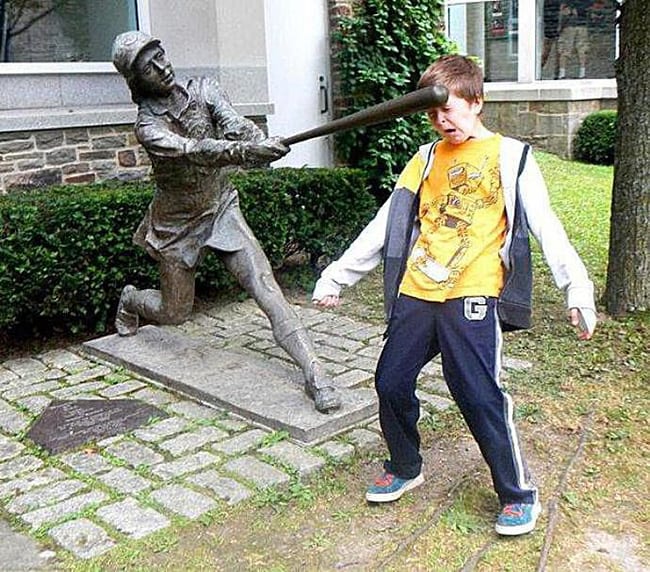 hilarious photos - bat to the face