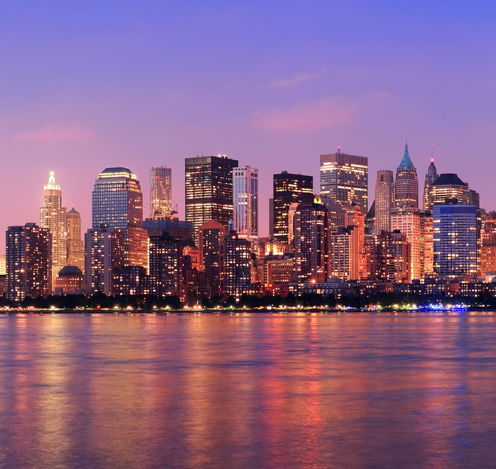 New York City Manhattan dusk panorama a perfect winter vacation in USA