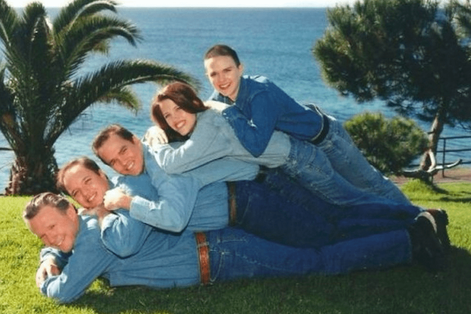 double denim funny vacation photo