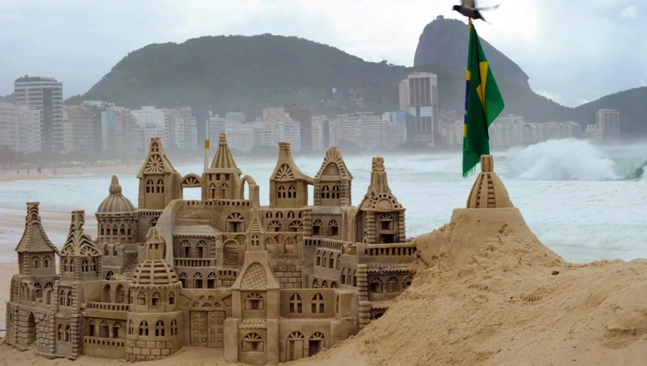 The Copacabana among sandcastles