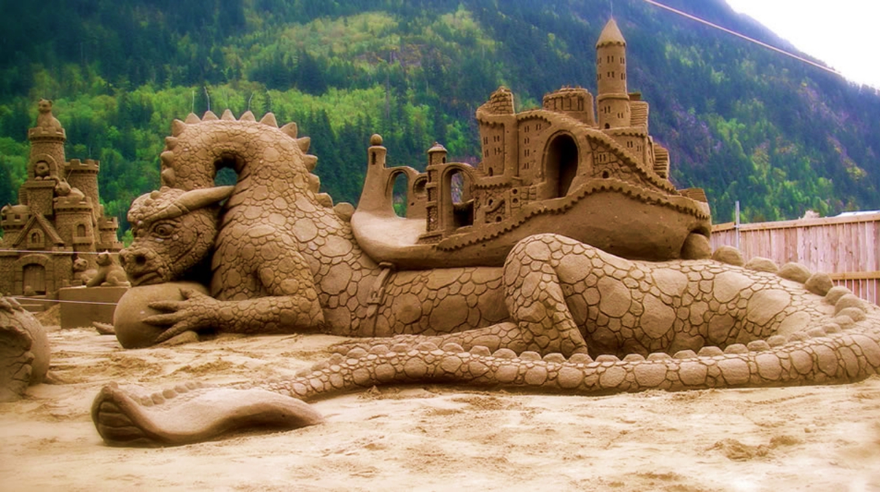 Dragon Dwellers among sandcastles