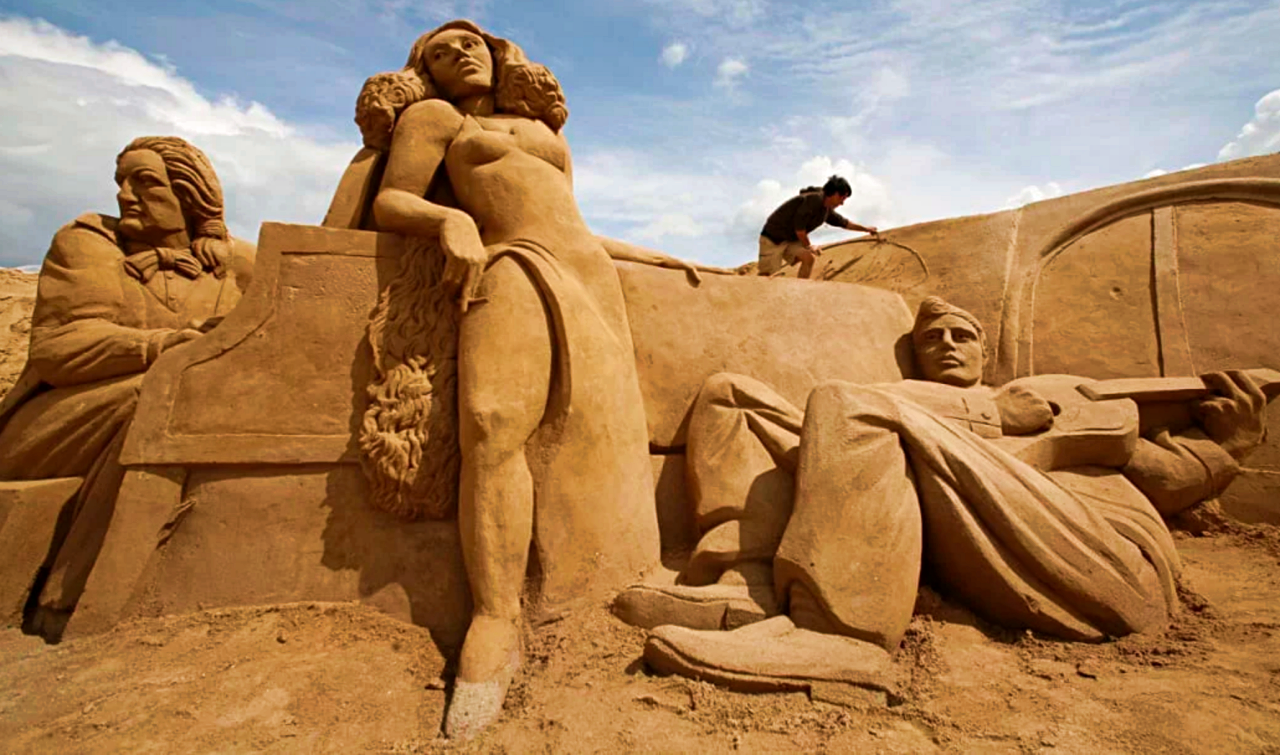 Sand World among impressive sandcastles