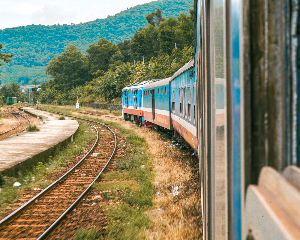 Hue, Vietnam. Views of the landscape from a train heading to Da Nang