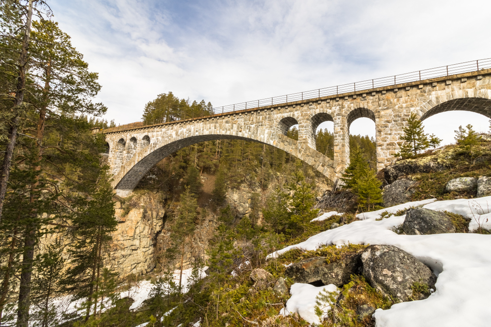 The old train bridge, Jora bridge, in Dombaas, Norway