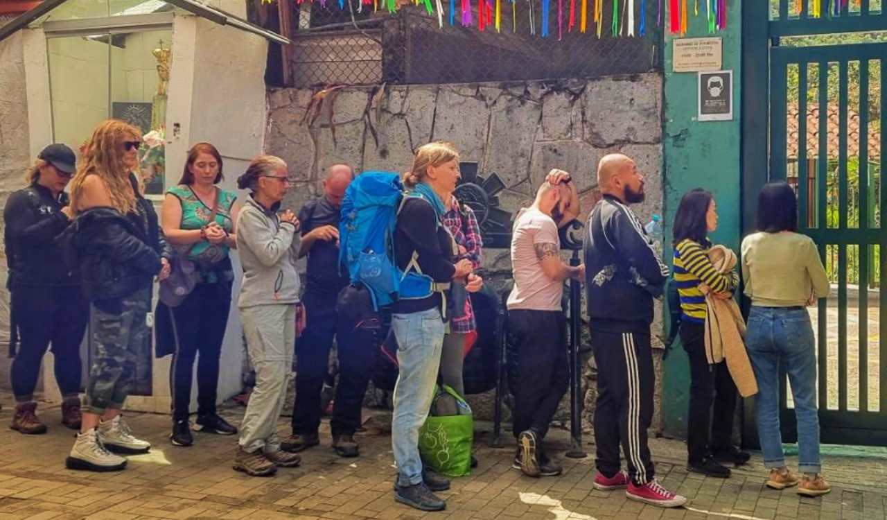 Tourists at Machu Picchu