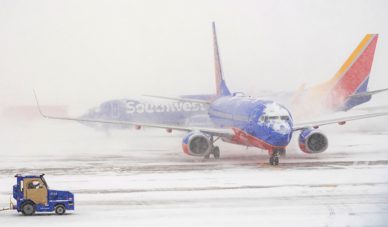 Southwest Airplane In Snow