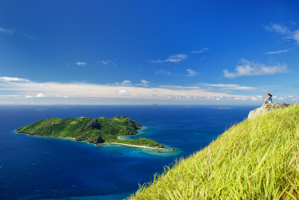 View,Of,Kuata,Island,From,Wayaseva,Island,With,A,Hiker