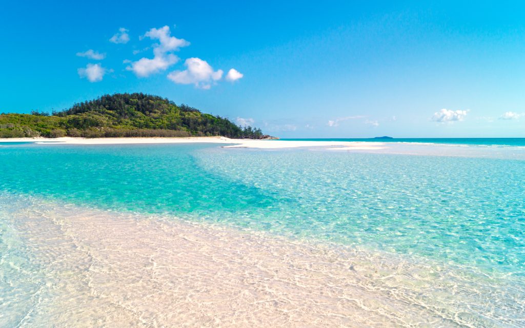 beach with island