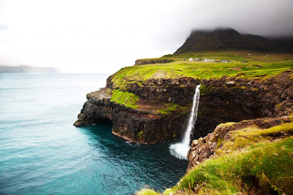 island waterfall