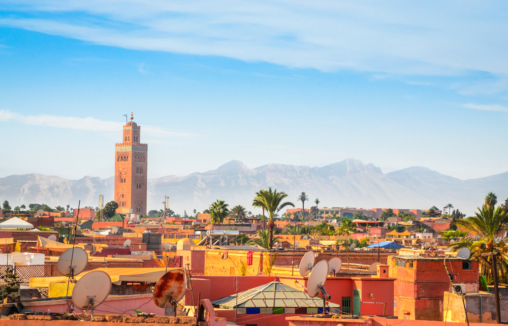 Panoramic,View,Of,Marrakech,And,Old,Medina,,Morocco