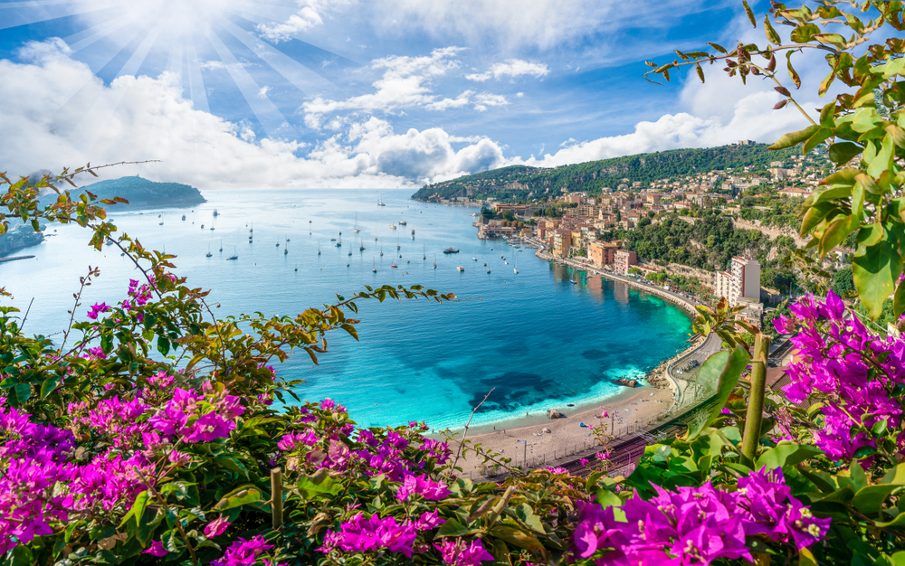 Aerial,View,Of,French,Riviera,Coast,With,Medieval,Town,Villefranche