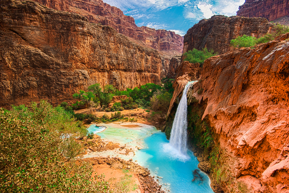 Havasu,Falls,,Waterfalls,In,The,Grand,Canyon,,Arizona