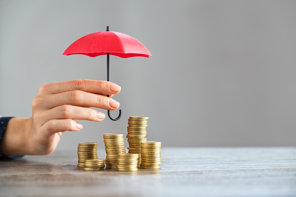 Young,Woman,Hand,Holding,Small,Red,Umbrella