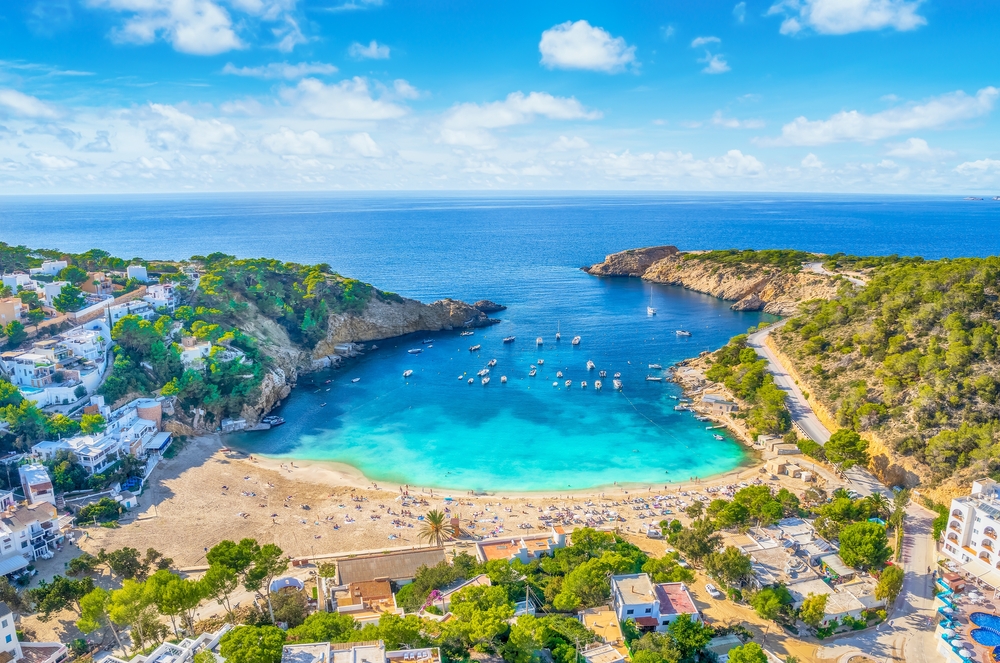 Aerial,View,Of,Cala,Vadella,,Ibiza,Islands,,Spain